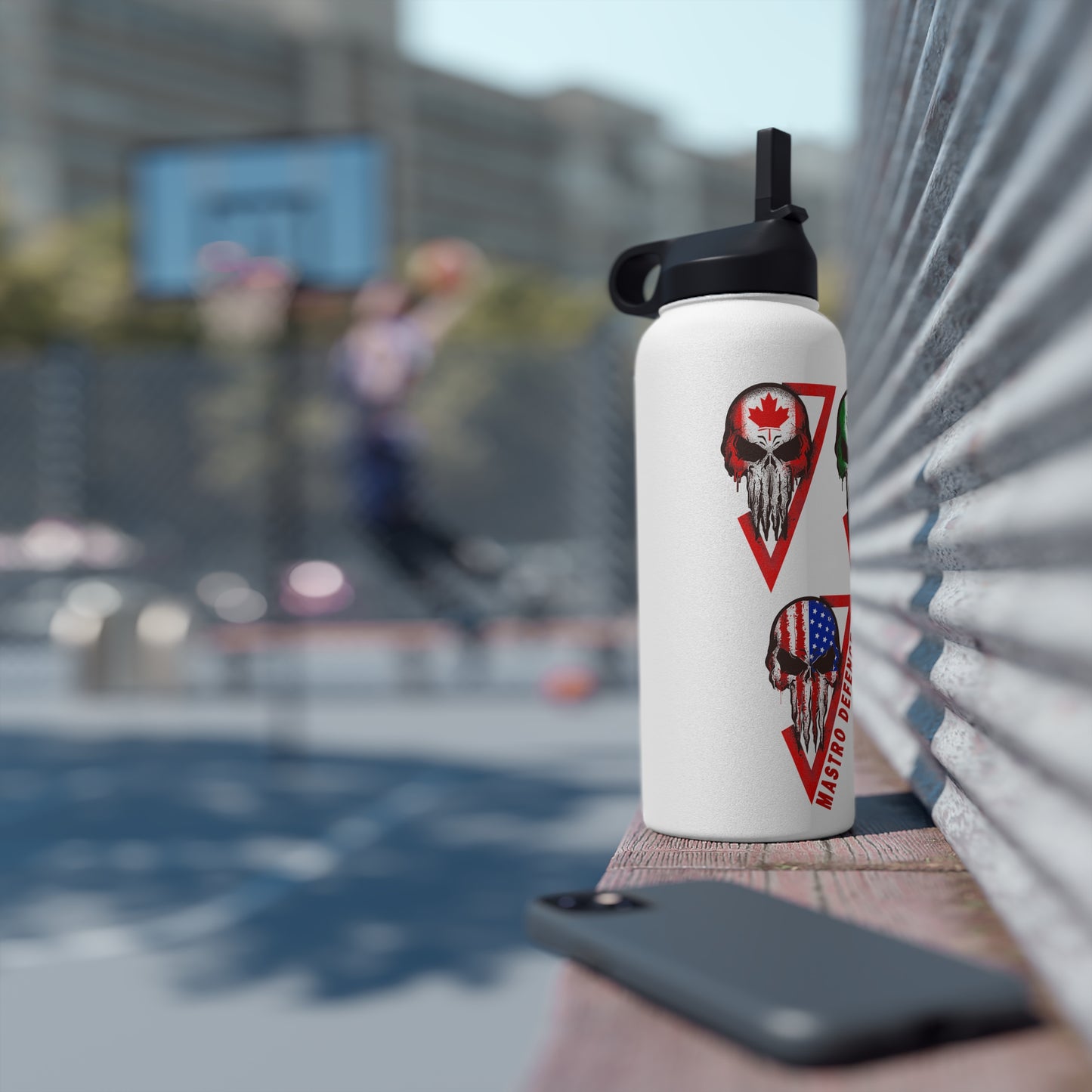 MDS North America Stainless Steel Water Bottle with straw